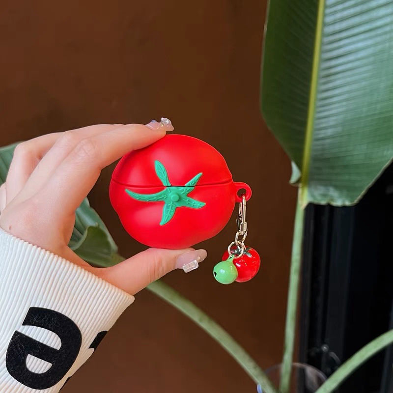 Tomate rojo tridimensional transfronterizo para Airpods4 Funda para auriculares Bluetooth inalámbricos Apple 3a generación Pro2