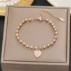 Golden bracelet heart shaped, pink gold