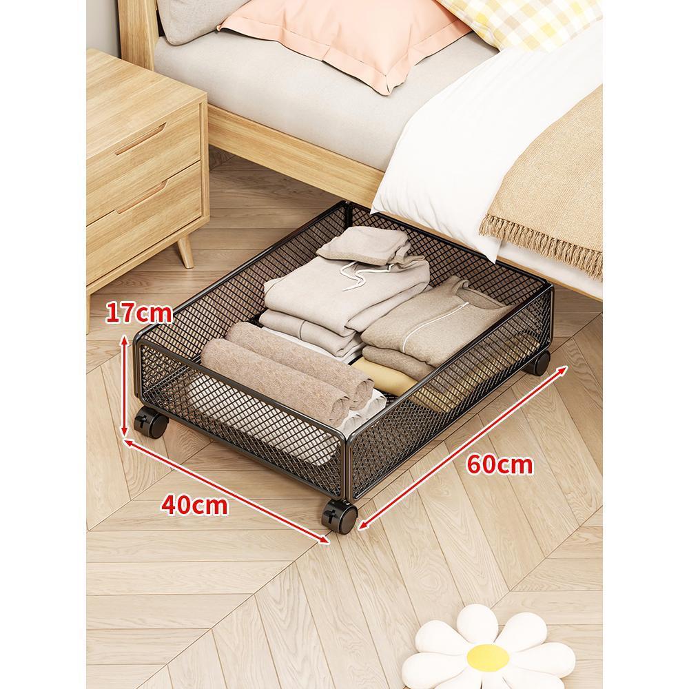 Caja de almacenamiento debajo de la cama, caja de almacenamiento plana con polea, caja de almacenamiento debajo de la cama tipo cajón para el hogar, artefacto de almacenamiento de ropa