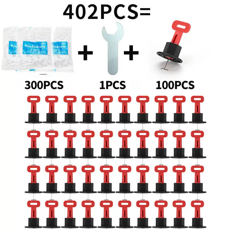 402pcsT型可换针瓷砖找平调平器铺工具墙砖定位调节优质PP材质