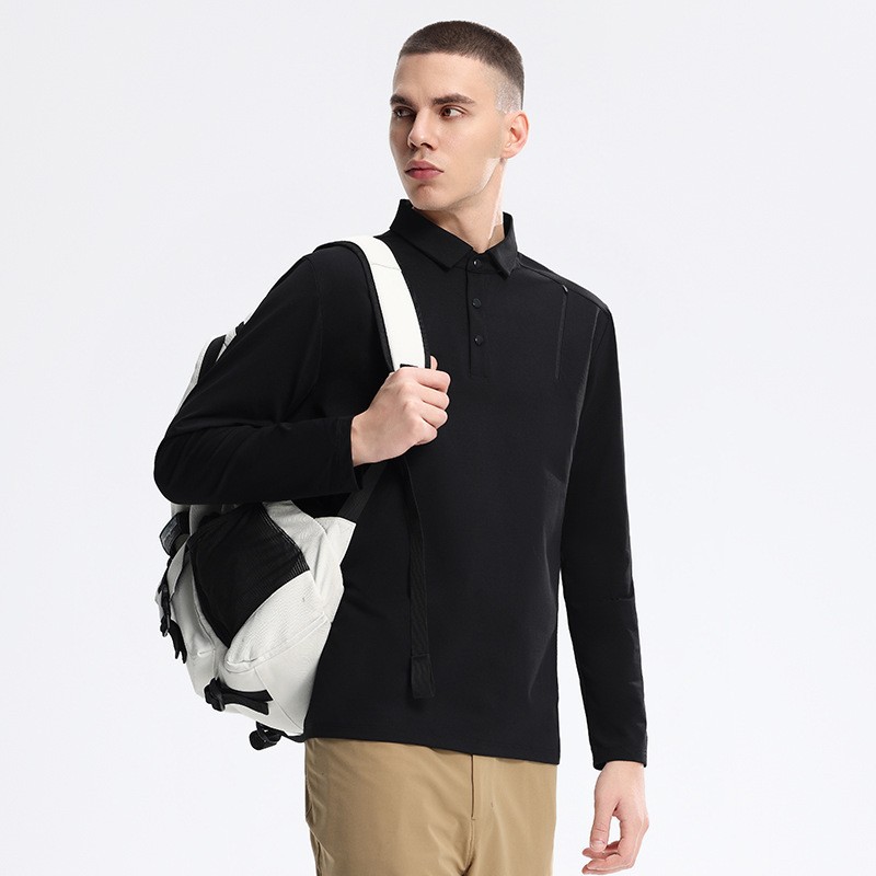 Super fábrica personalizada logotipo polo transfronterizo camiseta deportiva de manga larga chaqueta de negocios ocio secado rápido manga larga