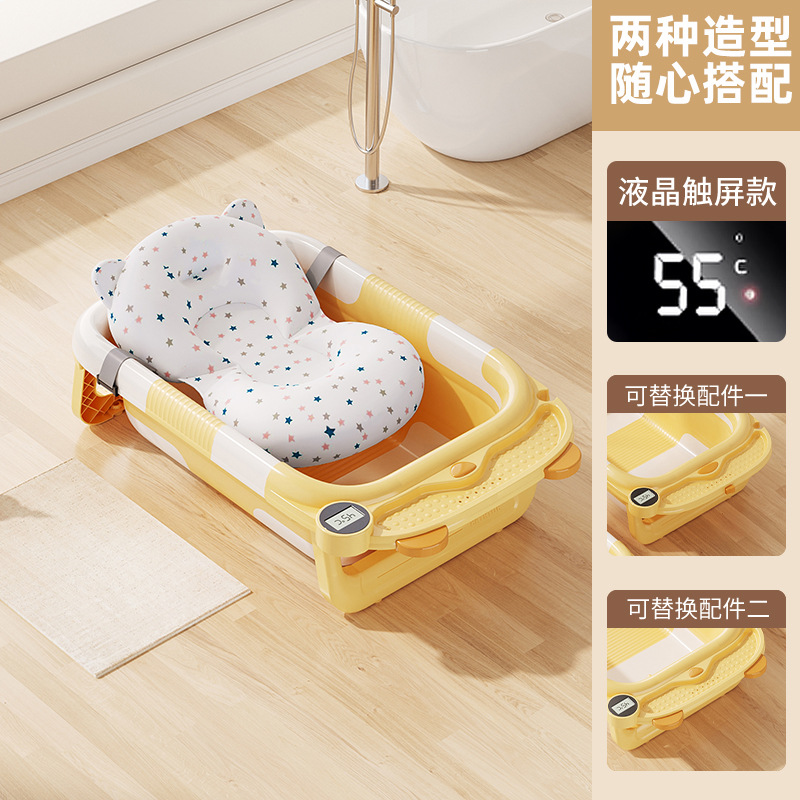 Bañera plegable grande para bebés transfronteriza con sensor de temperatura para recién nacidos