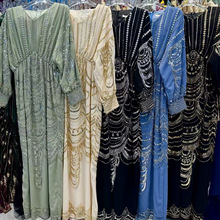 欧美宴会礼服长裙女重工刺绣钉珠亮片2025新款高级感优雅连衣裙