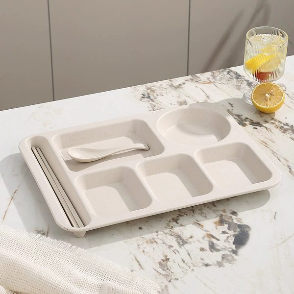 Deepening meal plate-spoon and chopstick plate (bee)