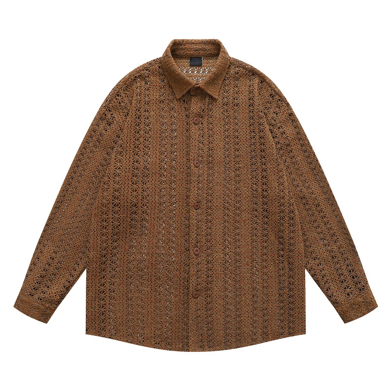 Cleanfit2025 Japanese Style Retro Niche Design Draped Long-Sleeved Shirt Cut Out Autum Casual Shirt Jacket