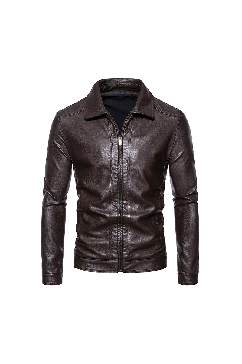 Neue trendige motorrad slim fit PU leder herren revers jacke business männer_voghion.com