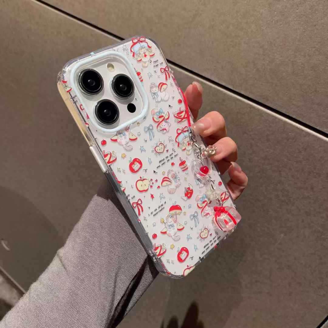 Estilo ins lindo carillón de viento gato para iPhone16ProMax soporte 14/15 funda para teléfono móvil Apple 13 hembra 16