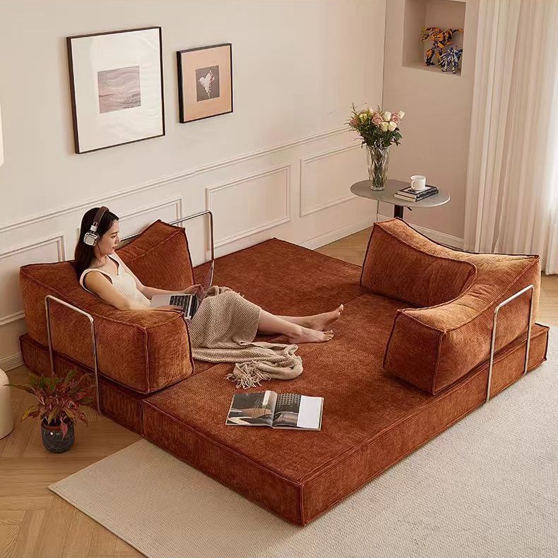 Fabric Sofa Living Room Small Apartment Rental Single and Double Compressed Sofa Removable and Washable All-In-One Folding Sofa Bed