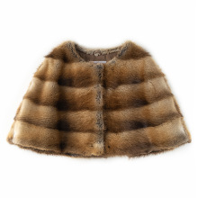 海宁新款进口青根貂披肩斗篷水貂毛皮草外套整貂皮大衣女时尚短款