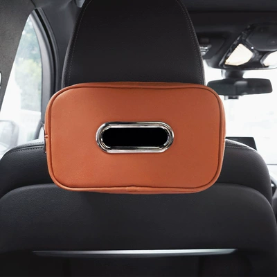 Car tissue box/set: car paper box hanging - a-pack-single-orange-tissue-box