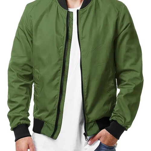 New European and American Men's Pilot Jacket—Spring and Autumn Casual Fashion Plus-Size Men's Clothing with Zipper—Men's Jacket 5XL
