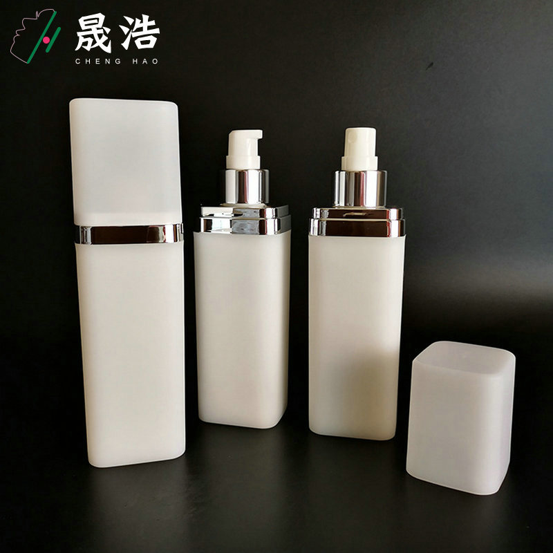 现货120ml PP方形双层蒙砂乳液瓶洗发水沐浴露分装瓶 塑料喷雾瓶