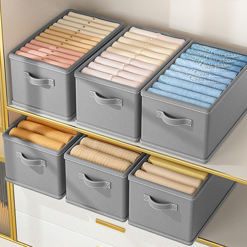 Collapsible Fabric Non-woven Storage Box Without Lid for Clothes Pants Fabric Organizing Box Drawer Style Underwear Socks Box