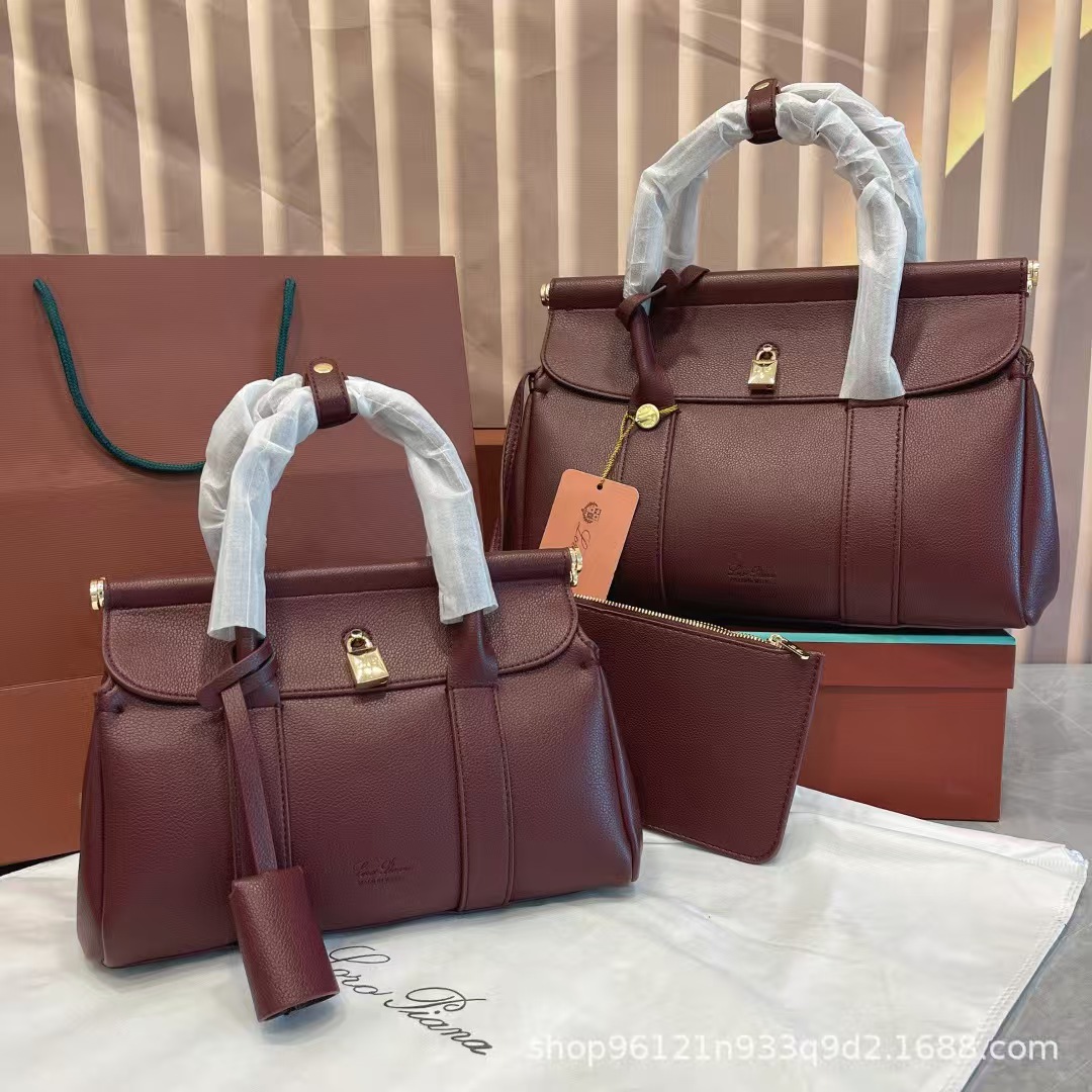 Cross-border New DESIGNBAG Women's Briefcase Luxury LP 32 Semi-Handmade Cowhide Commuter Tote Handbag - Thumbnail 2