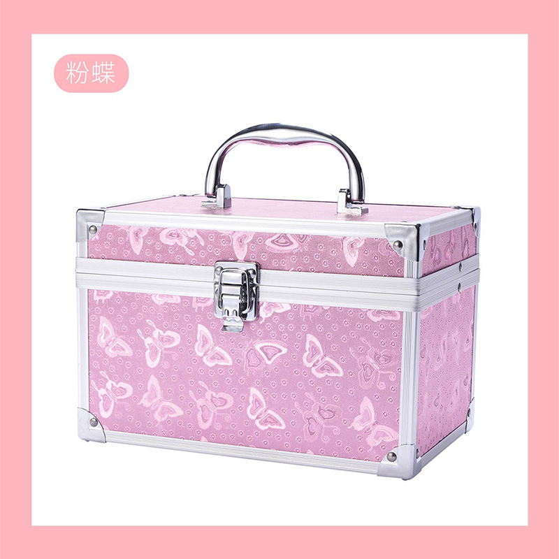 Juego profesional de orejas y masaje de pies KTV caja de herramientas práctica caja de cosméticos con espejo de doble capa abierta única caja de almacenamiento de pestañas de belleza