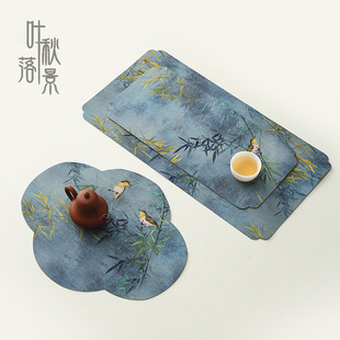 Exquisite Double-Sided Cloud Brocade Tea Mat, New Chinese Zen Style, One-Person Tea Cloth, Tea Tray, Tea Mat, Tea Towel, Tea Table Absorbent