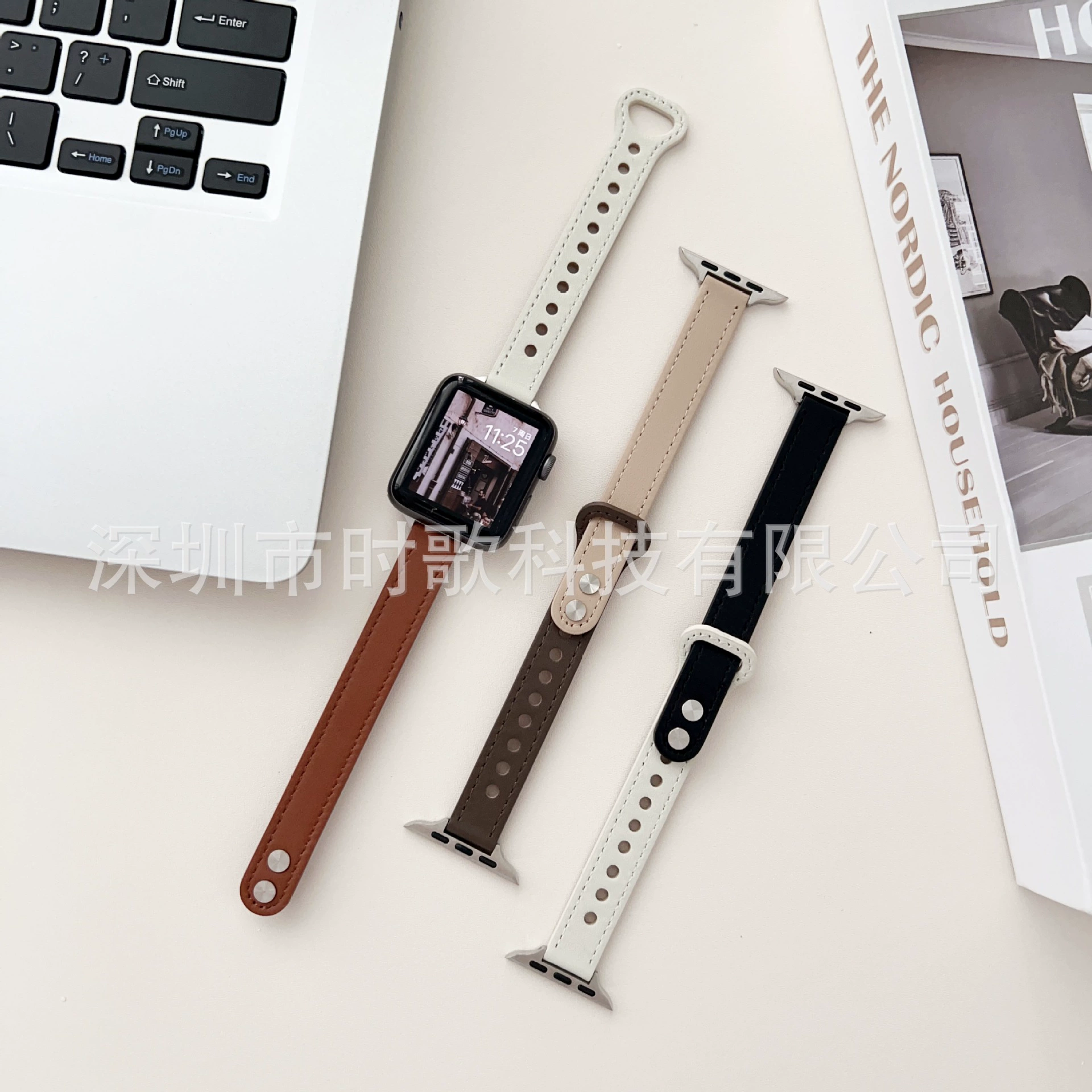 Ремешок для Apple Watch ультратонкий двойной штифт, цветная кожа, маленький размер, ремешок для AppleWatch10