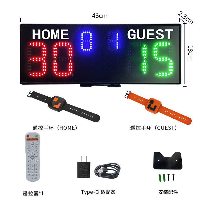 6자리 스코어보드 시계 모델(주문 시 사용 국가를 표시하세요)