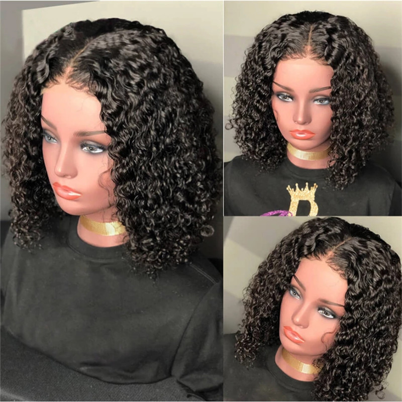 Mid-section short curly wig ladies Afric...