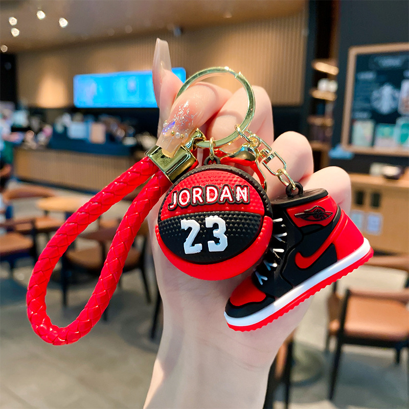 Creative simulation AJ basketball shoes soft rubber key chain personality pendant couple car bag key chain exquisite gift