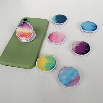 手机水晶折叠支架创意定制LOGO礼物懒人气囊支架水彩滴胶气垫支架|ms