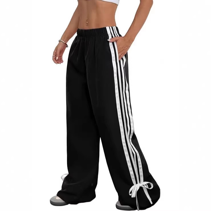 Amazon Cross-Border Popular Striped Jogging Pants for Women, Us Size, Solid Color, Drawstring Elastic Waist Sweatpants, Plus Size Sports Pants Amazon Cross-Border Popular Striped Jogging Pants for Women, Us Size, Solid Color, Drawstring Elastic Waist Sweatpants, Plus Size Sports Pants