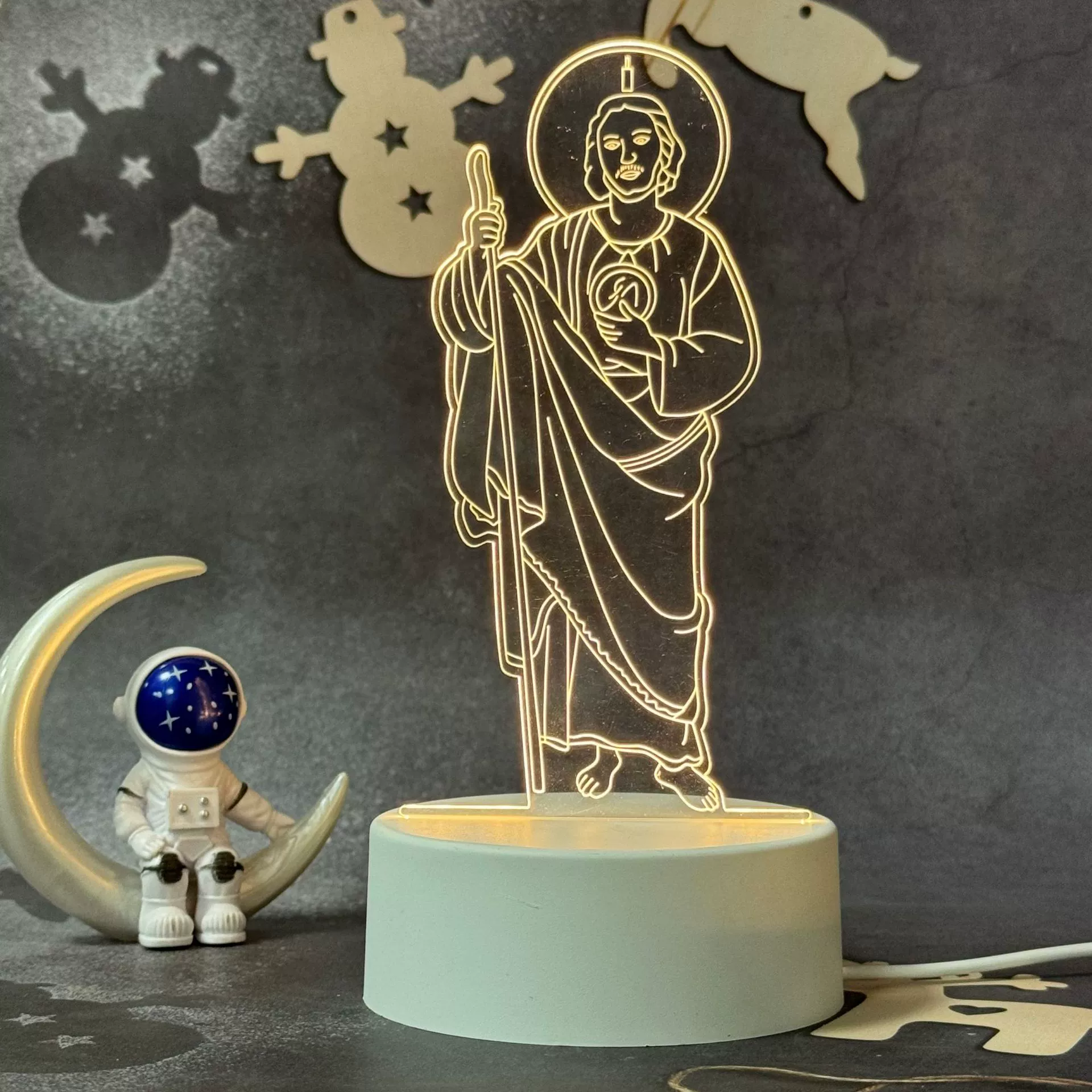 3D акриловая LED ночная лампа, креативная настольная лампа, варианты USB/батарея, Узор 1–19