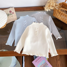 【现货】儿童打底衫2025秋冬女童T恤小童韩版女宝半高领打底衫