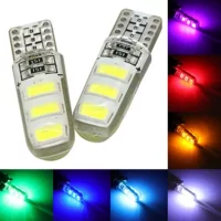 Автомобильный светодиодный индикатор ширины T10 5630 6SMD силиконовый W5W клей индикатор ширины высокой яркости маленькая вставная лампа 12 В