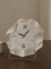 中古侘寂风桌面时钟摆台式电子钟客厅桌面装饰品摆件轻奢静音钟表