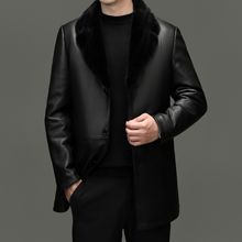 新品恒源祥真皮山羊皮衣2025男装冬季水貂领高端山羊皮衣外套潮