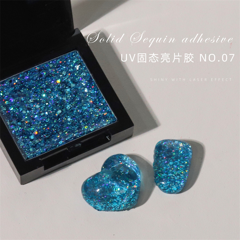 Pequeño Libro Rojo manicura japonés UV sólido lentejuelas pegamento flash láser brillo lentejuelas esmalte de uñas pegamento para salón de uñas