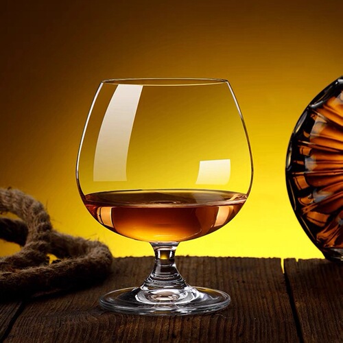 Set of 6 Low-Profile Crystal Brandy Glasses, Liquor Cups, Cognac Glasses, Whiskey Glasses