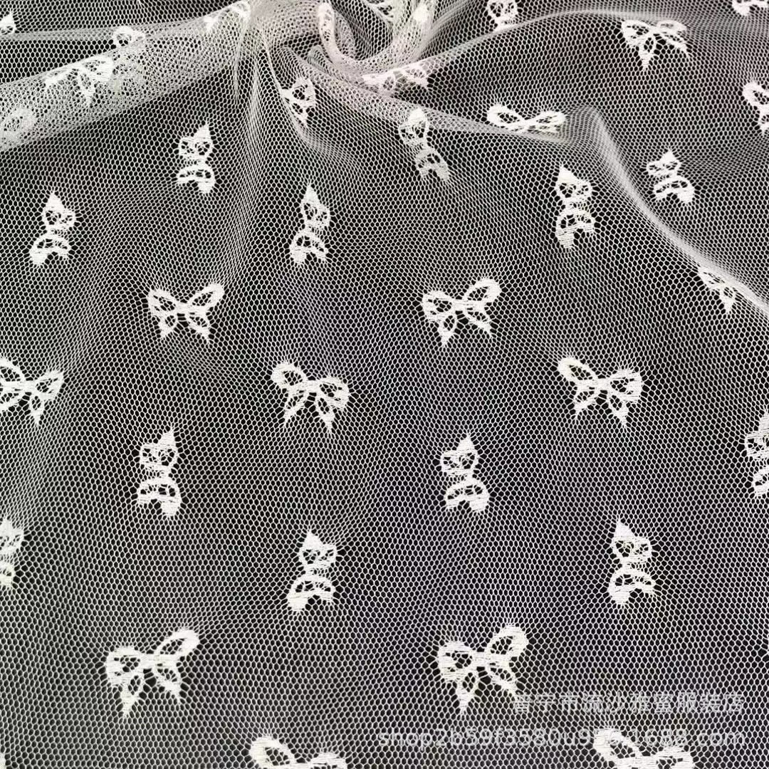 Pedo cortina tela poliéster encaje jacquard Malla tela Arco no elástico Lolita vestido mantel fresco velo material
