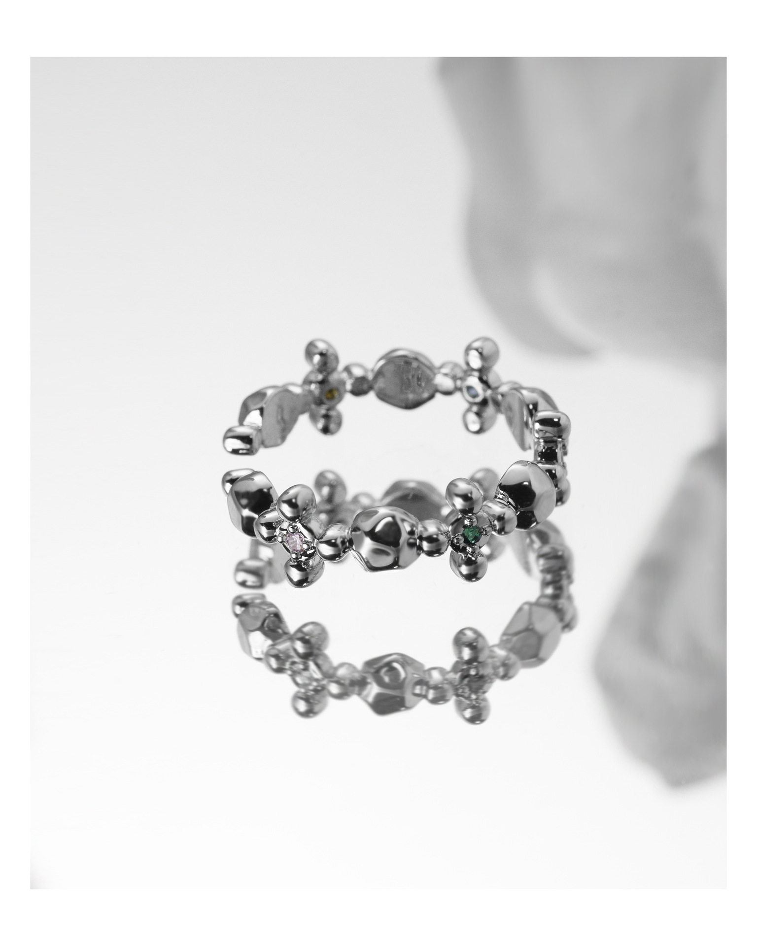 Simple Style Geometric Copper Plating Zircon Open Ring