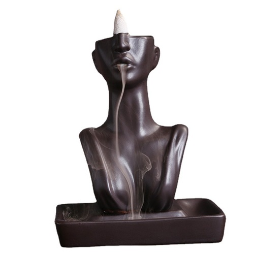 Cross-border ceramic European and American beauty statue backflow incense burner creative beauty sandalwood cigarette backflow incense burner home furnishings