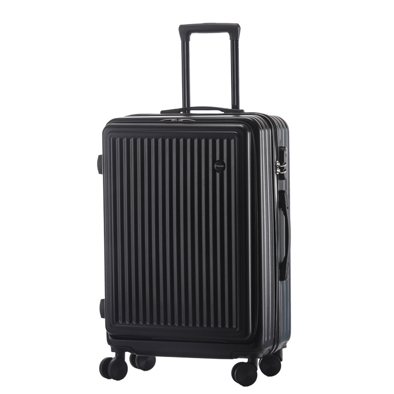 Cubierta delantera abierta equipaje viaje de negocios caja de contraseña caja de embarque caso de la carretilla del estudiante rueda universal caja de cuero al por mayor