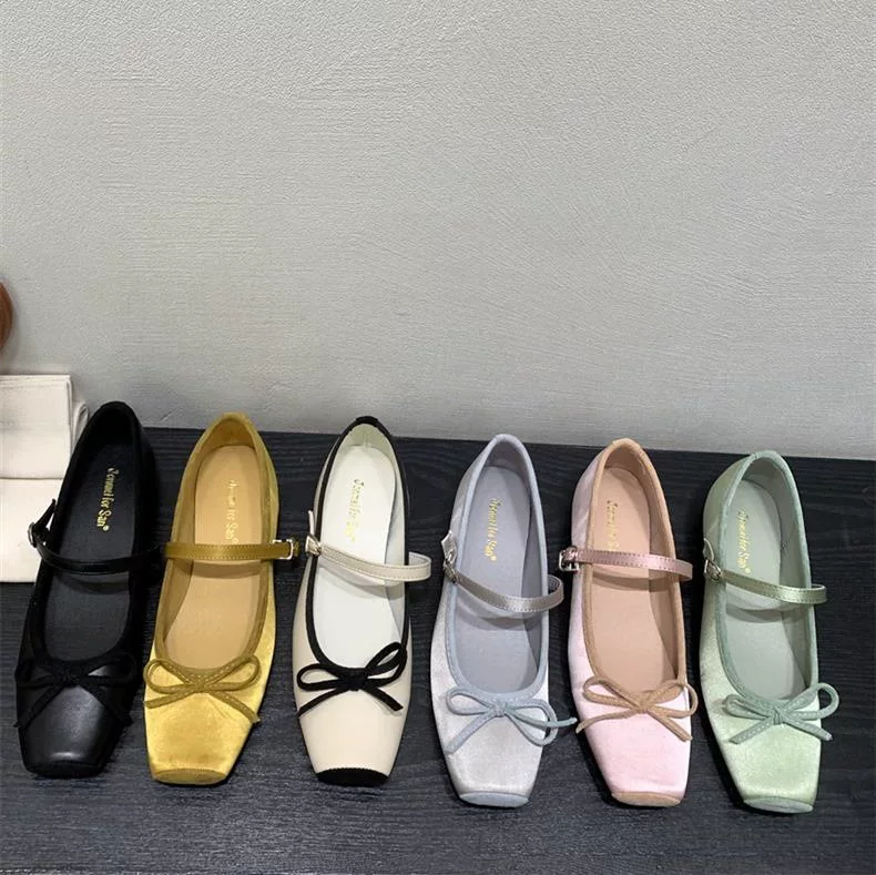 Балетки Mary‑Jane с бантом и ремешком, в стиле Chanel, весенние, размеры 35–39