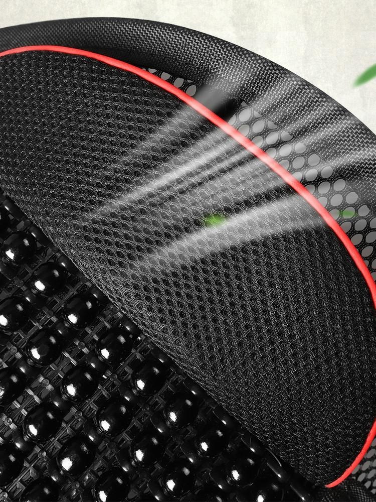 Car lumbar support with wooden beads, breathable backrest cushion, seat lumbar support, driving waist protector, waist support for summer use in cars