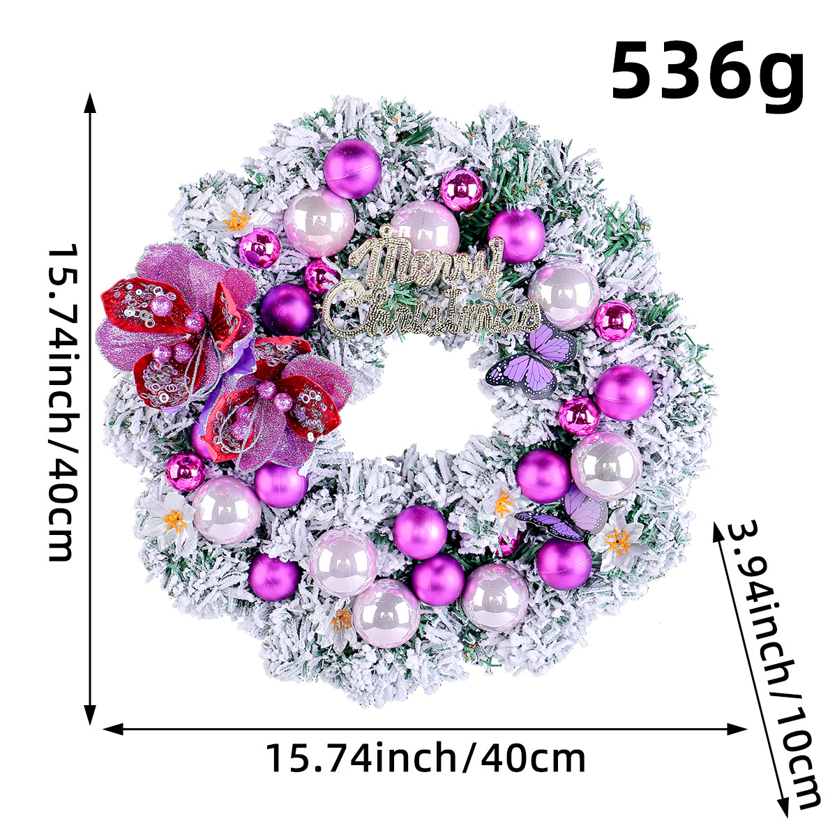 Guirlanda de Navidad transfronteriza decoración de puertas colgantes guirlanda de flores de color de fruta roja de Navidad hotel centro comercial ventanas de diseño de anillo de vid