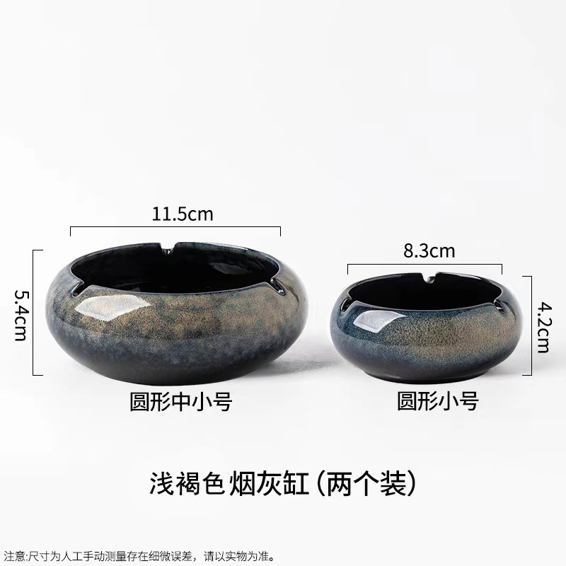 Cenicero de cerámica de gran tamaño, personalidad creativa, hogar retro estilo chino, sala de estar de lujo ligera, cenicero de tendencia de oficina
