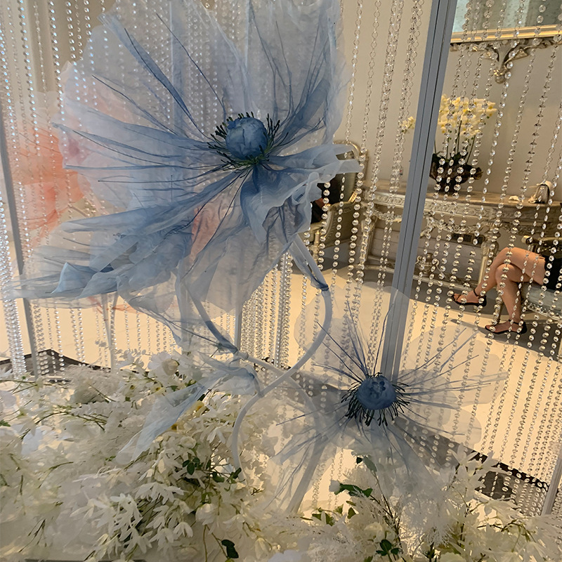 百界婚庆道具仿真花 摆件婚礼现场布置装饰 婚礼堂丝网花材料网花