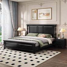 乡村美式实木床现代简约1.8主卧双人婚床卧室成套家具1.5气压储物