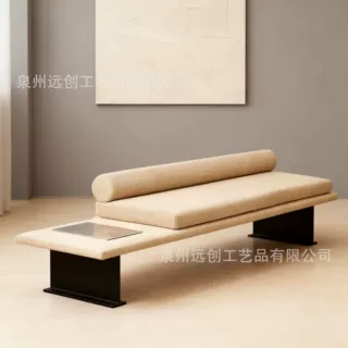 北欧轻奢金属布艺沙发凳现代简约换鞋凳衣帽间长凳家用卧室床尾凳