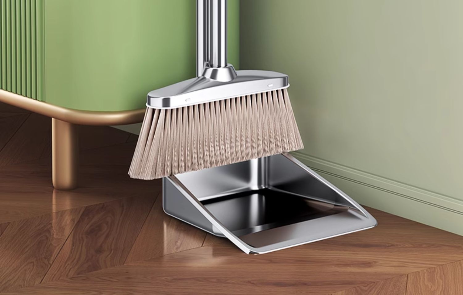 Household Brooms And Dustpans Set Thickened Durable Stainless Steel For Kitchen And Bathroom Cleaning_voghion.com