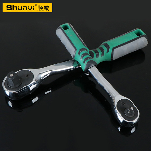 Quick ratchet wrench, polished chrome plated, 24 teeth, 72 teeth, Dafei Xiaofei telescopic type, manual fall-off