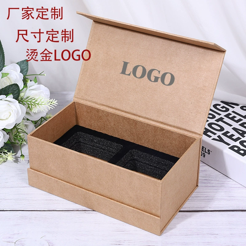 Индивидуальная магнитная коробка, элитная новогодняя подарочная коробка с откидной крышкой, золотое тиснение, внутренняя отделка из жемчужного хлопка, коробка для гармоники ручной работы