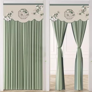 New Chinese Style Door Curtain Non-perforated Anti-mosquito Summer Lace Internet Celebrated Gauze Curtain Fabric Home Bedroom Partition Air Conditioning Windshield