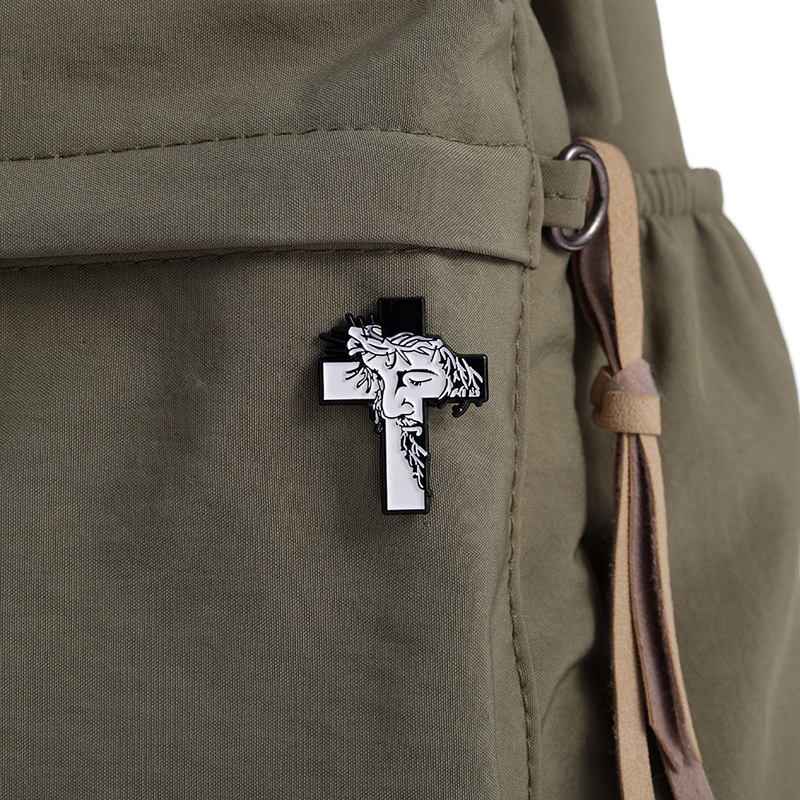 Human, Cross, Heart Shape Pattern Cute Pin Human Cross Heart Shape Alloy Stoving Varnish Unisex Brooches