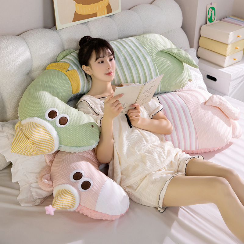 Almohada Larga de Dinosaurio para Dormir de Seda de Hielo y Algodón PP